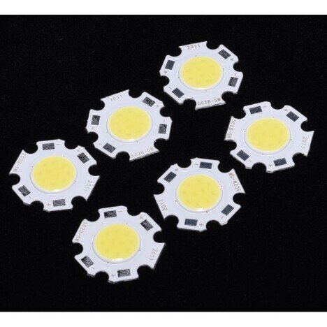 LED COB 11MM , PUTERE 5W ALB-RECE