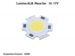 LED COB 11MM , PUTERE 5W ALB-RECE